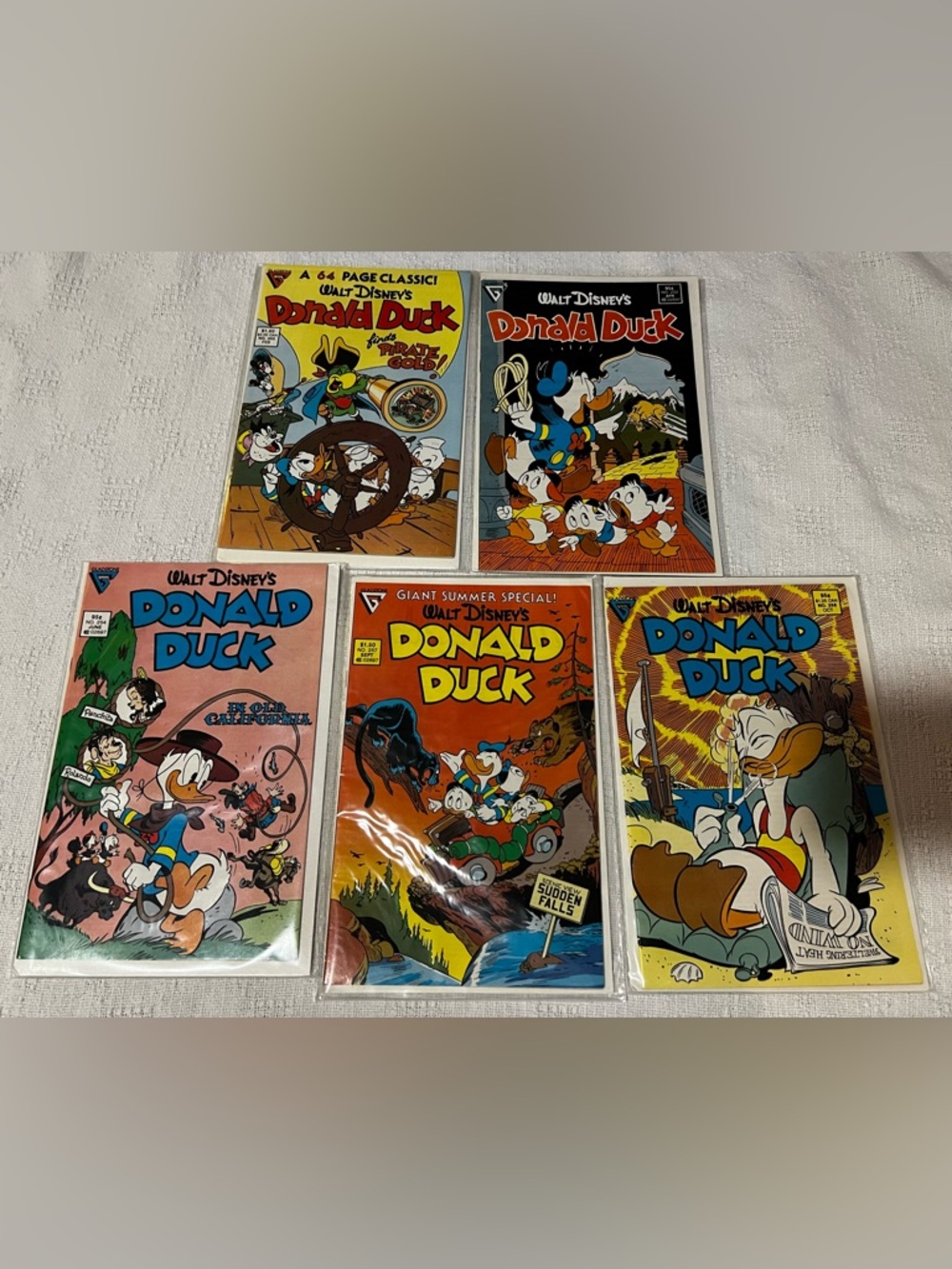 📚 Vintage Walt Disney’s Donald Duck Comics – Gladstone (Lot of 5) (1987)